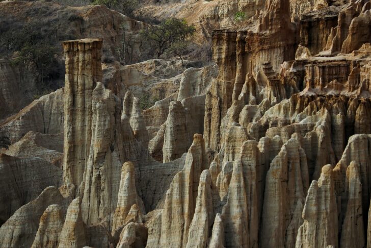 A photo of rock formations in the canyon of Miradouro da Lua, Angola.