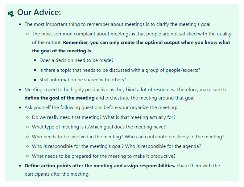WorkMotion Meeting Advice