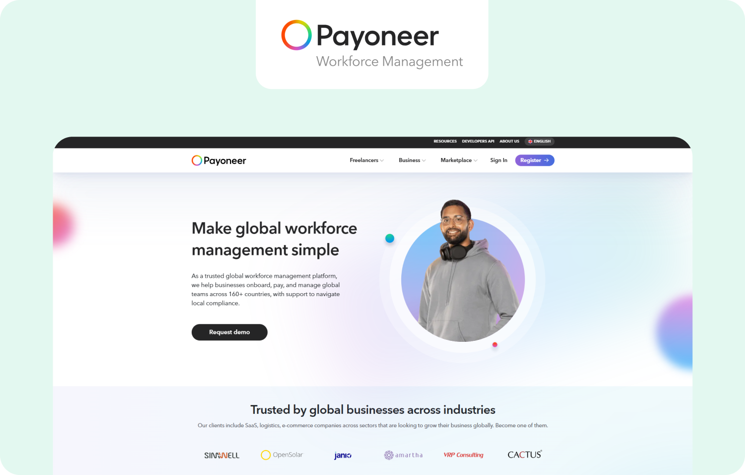 payoneer workforce management homepage