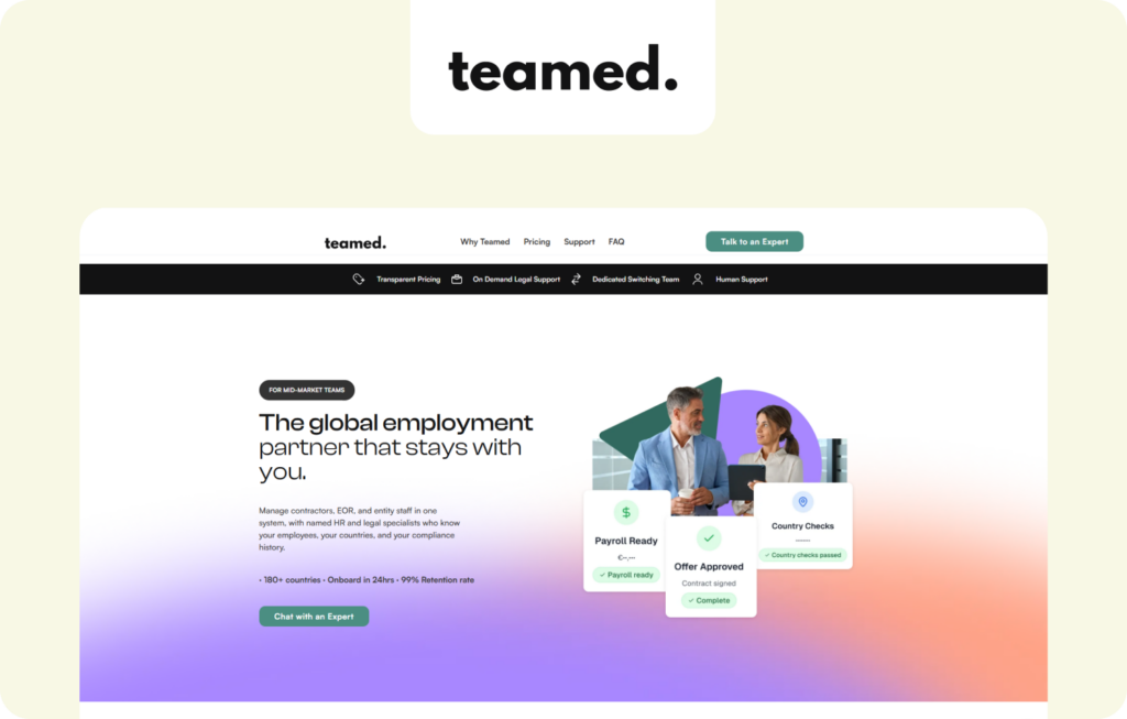 teamed homepage