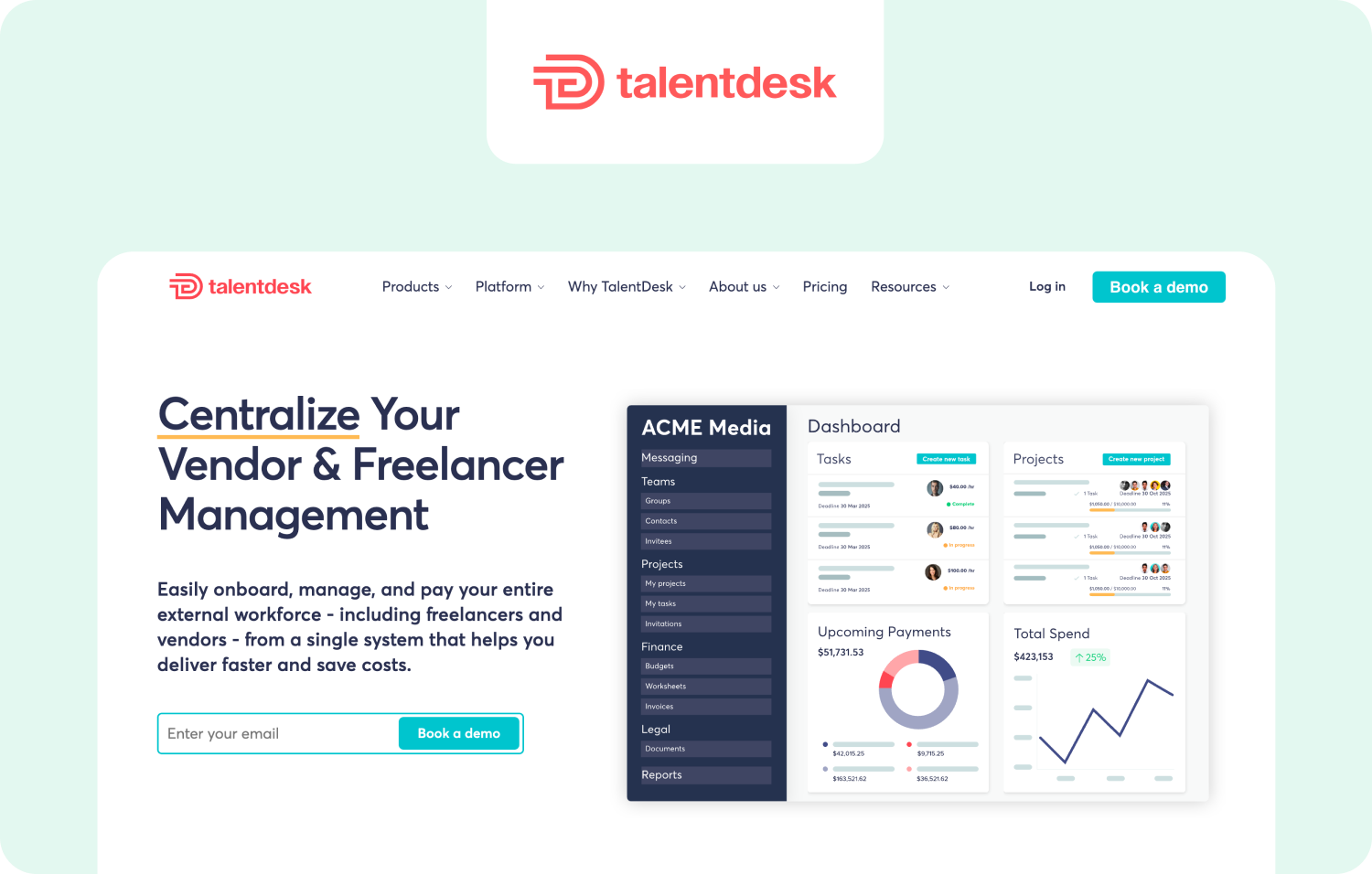 talent desk homepage
