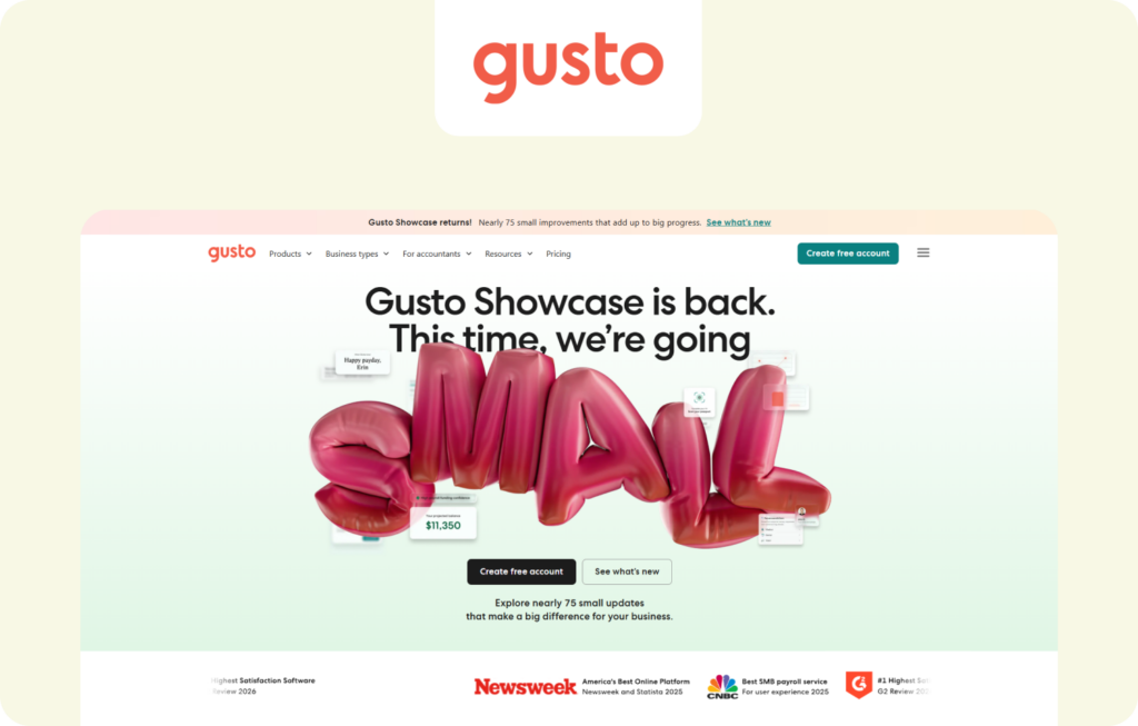 gusto homepage