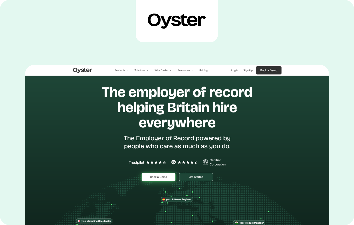 oyster homepage
