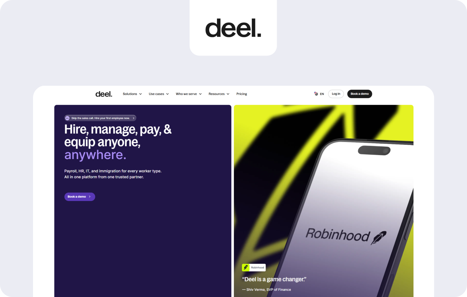 deel homepage