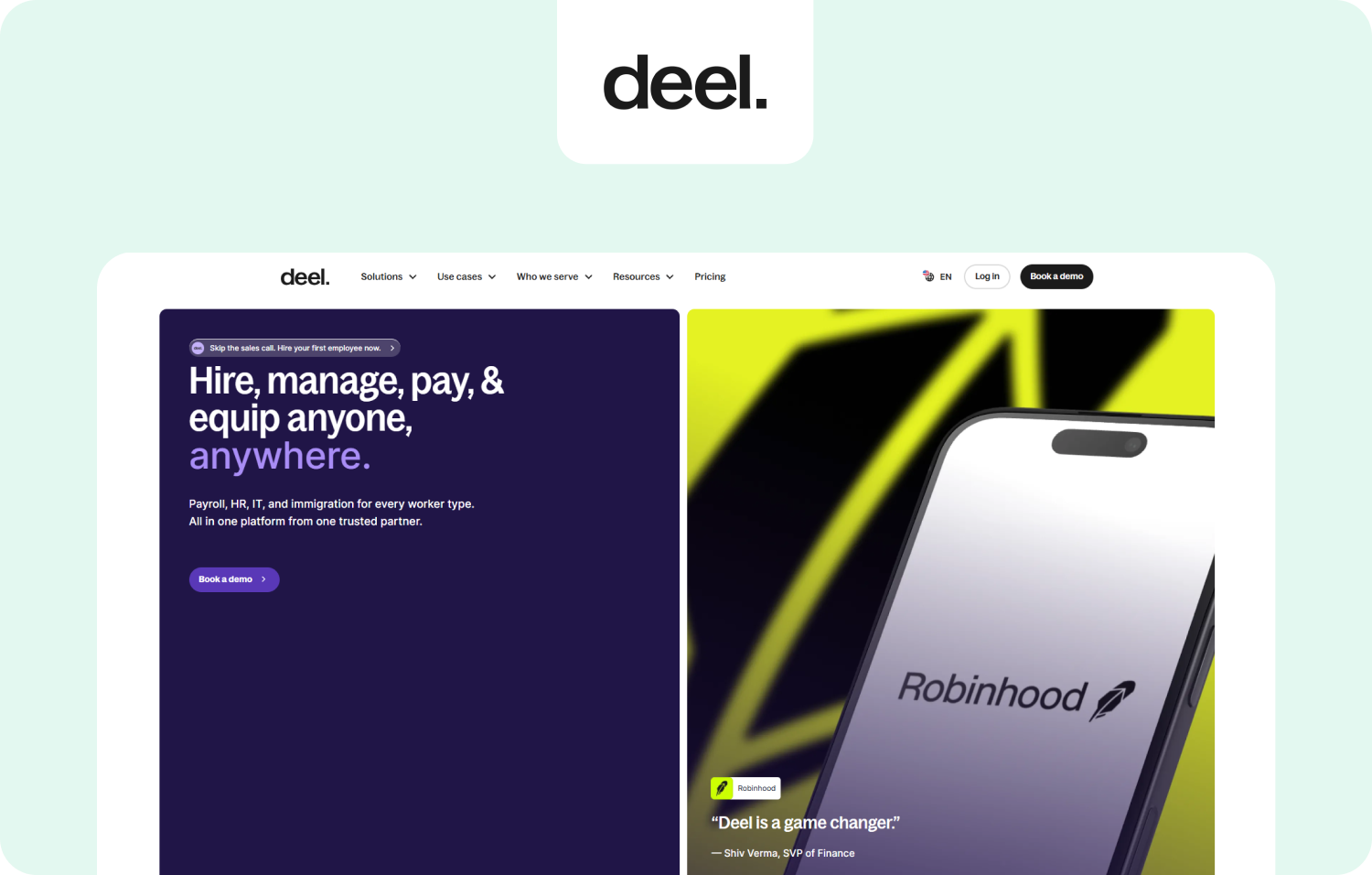 deel homepage