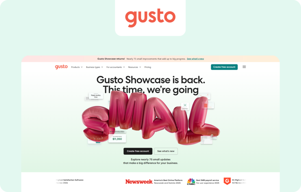 gusto homepage