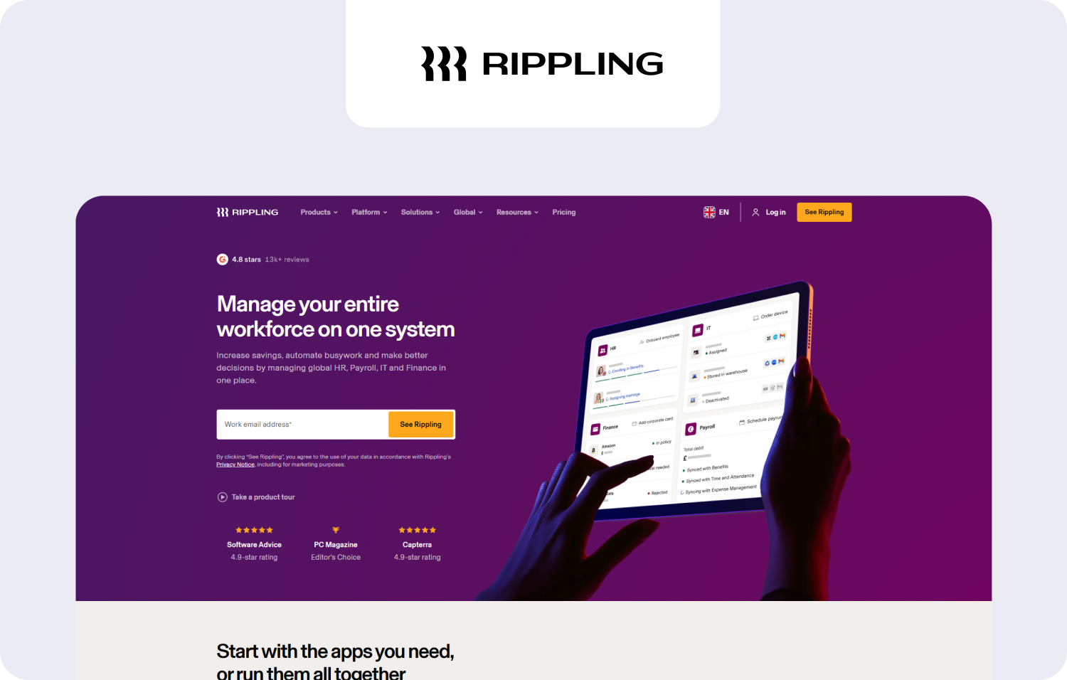rippling homepage