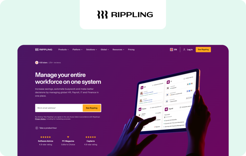 rippling homepage
