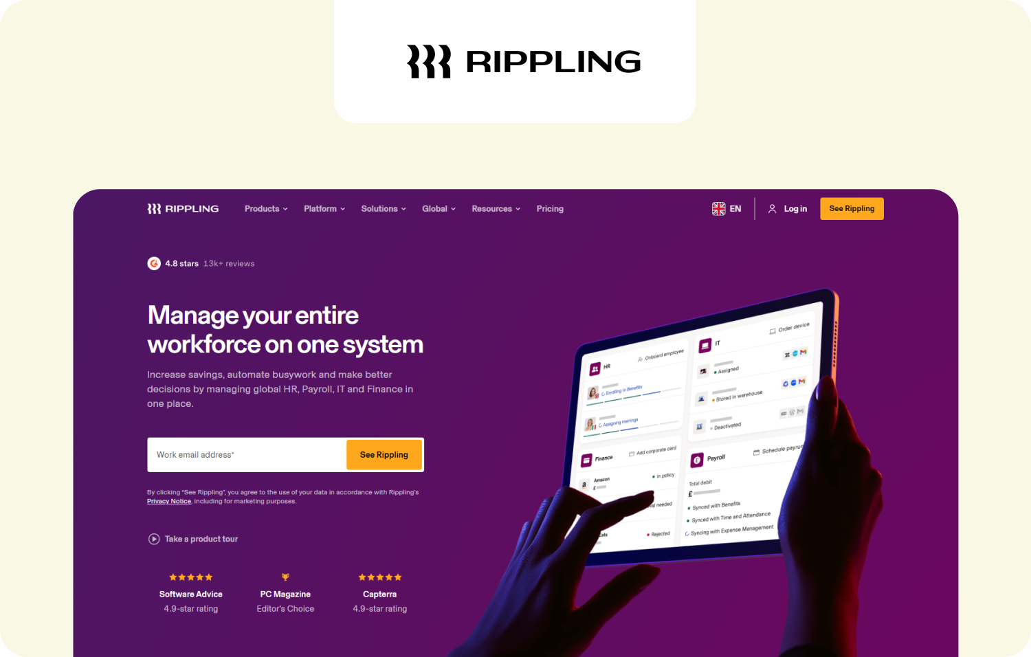 rippling homepage