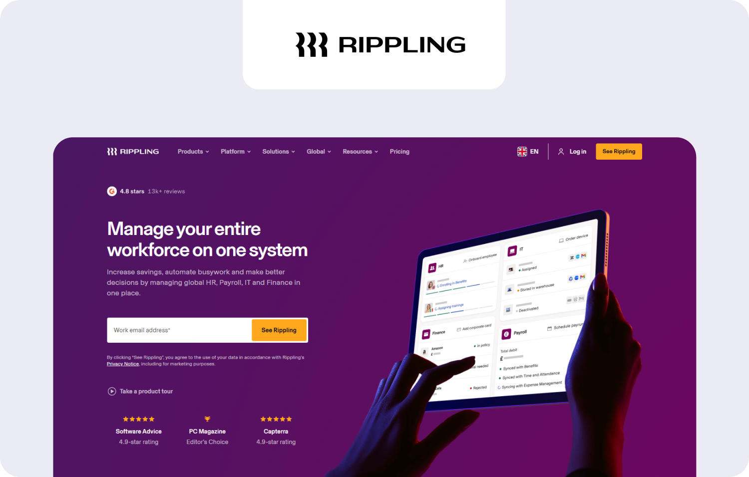 rippling homepage