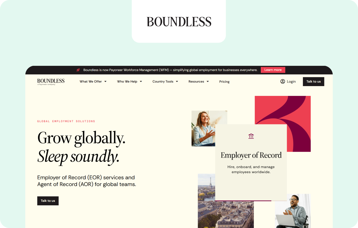 boundless homepage