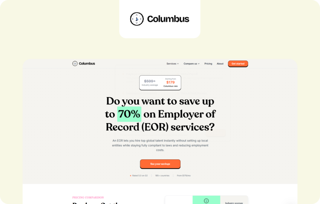 hire with columbus homepage