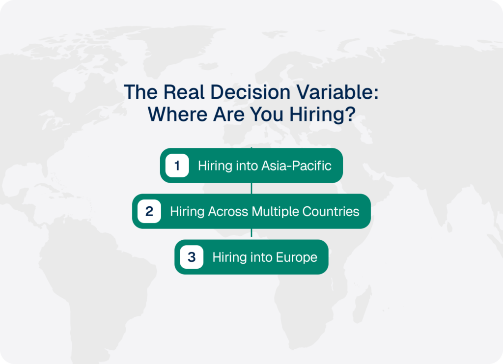 a map of the world and asking the question where are you hiring