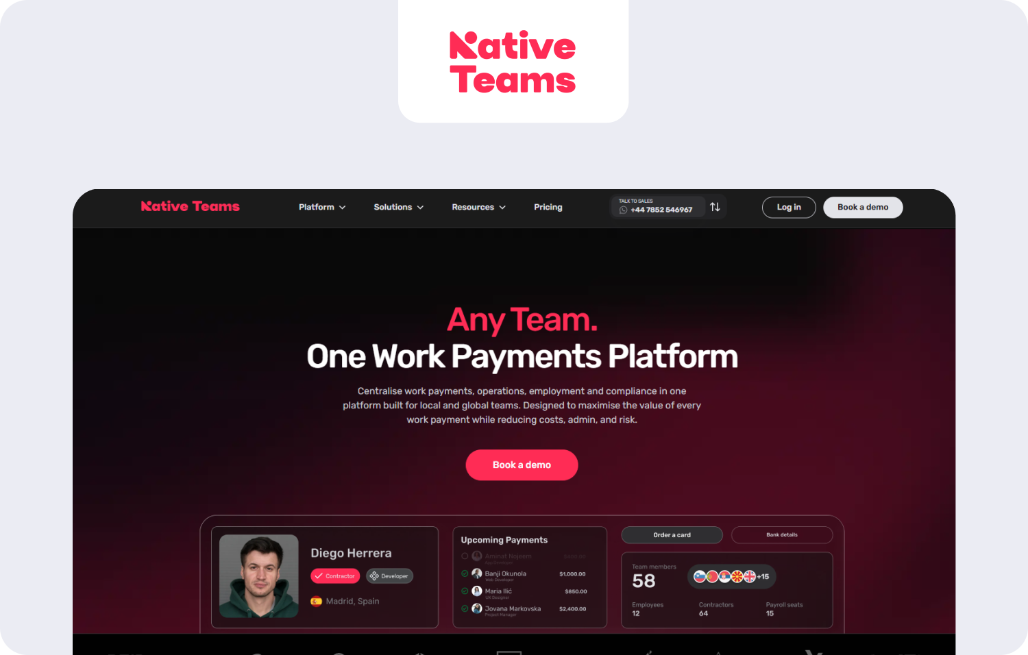 native teams homepage